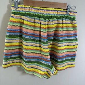 Vici colorful texture stripe Mini shorts size small